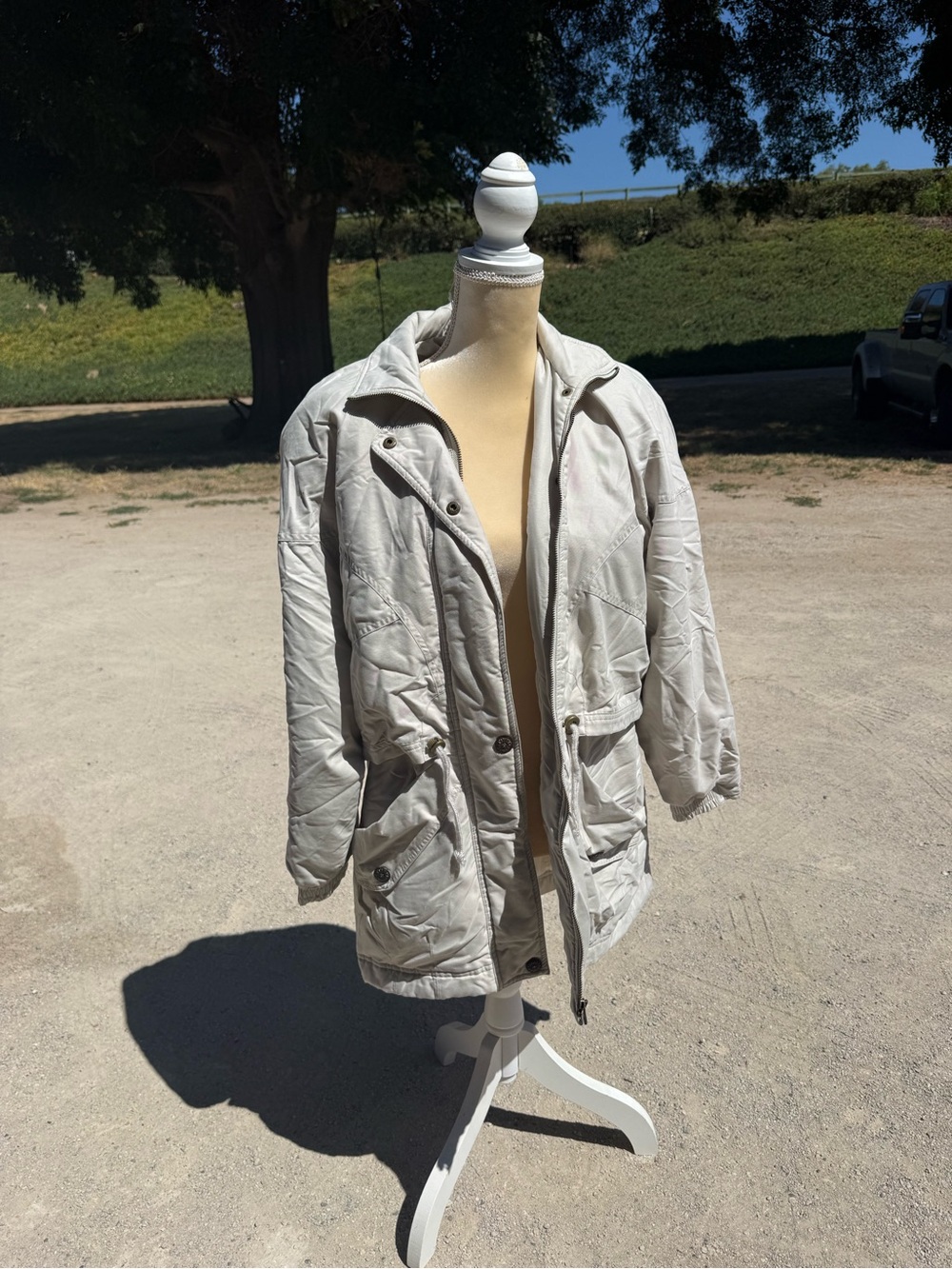 AEROS Light Gray Quilted concho Parka Jacket